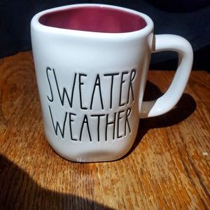 Rae Dunn "Sweater Weather" White Red Mug